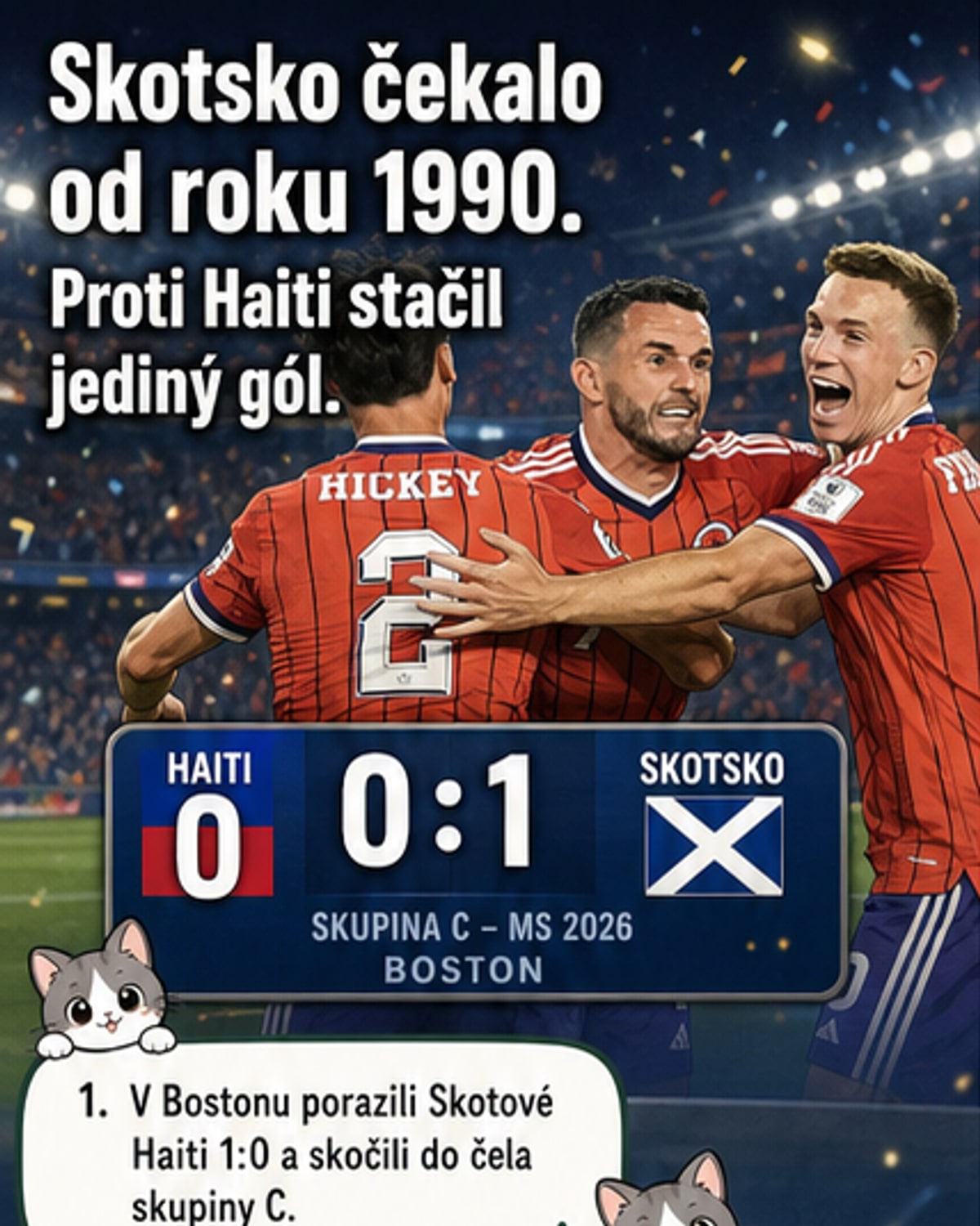 Skotsko porazilo Haiti 1:0
