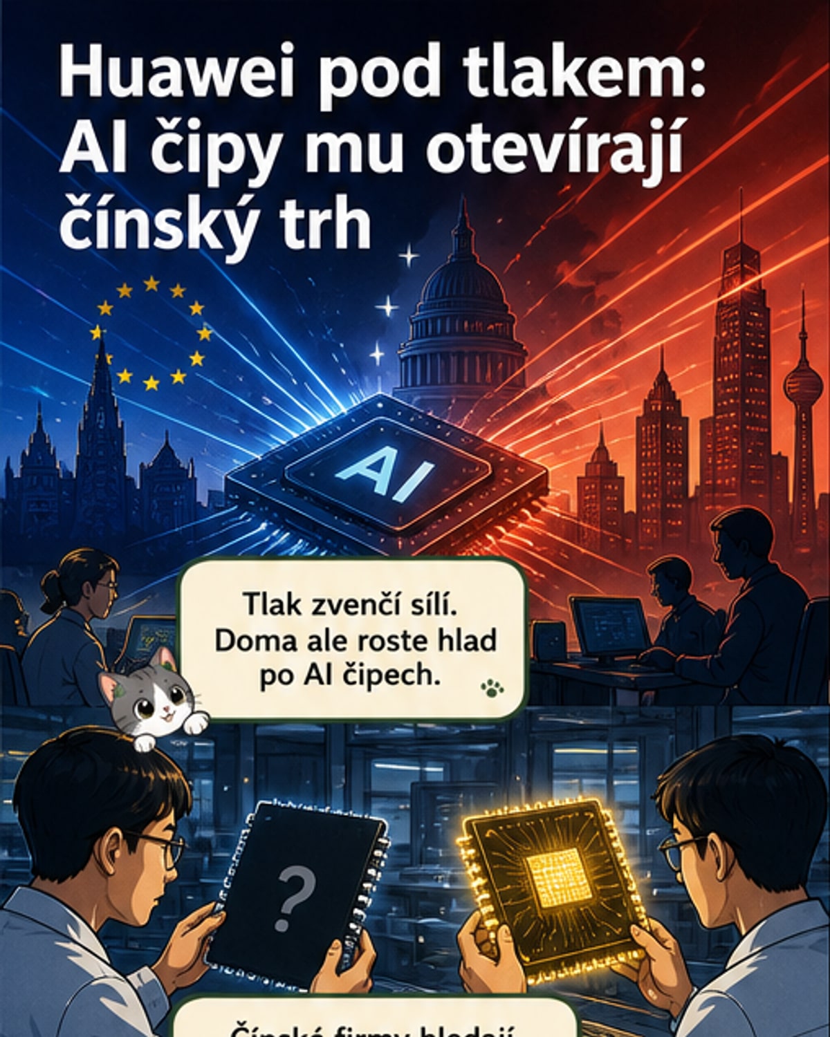 Huawei čelí tlaku, ale roste díky AI