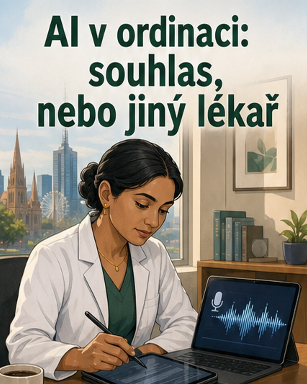 Lékařka používá AI pro poznámky