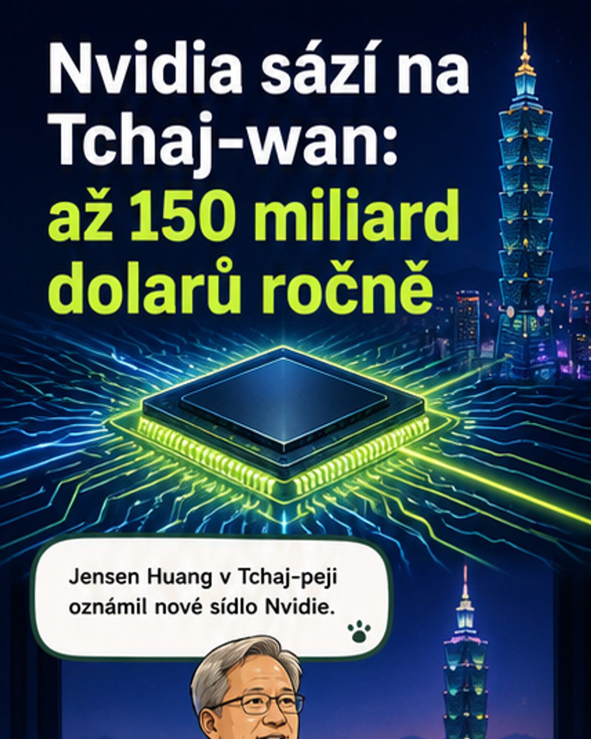 Nvidia zvyšuje investice na Tchaj-wanu
