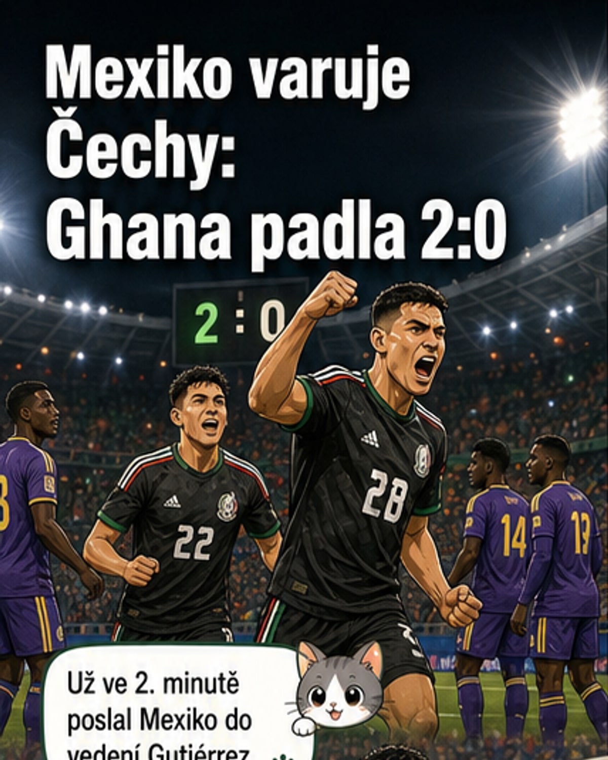 Mexičané porazili Ghanu 2:0