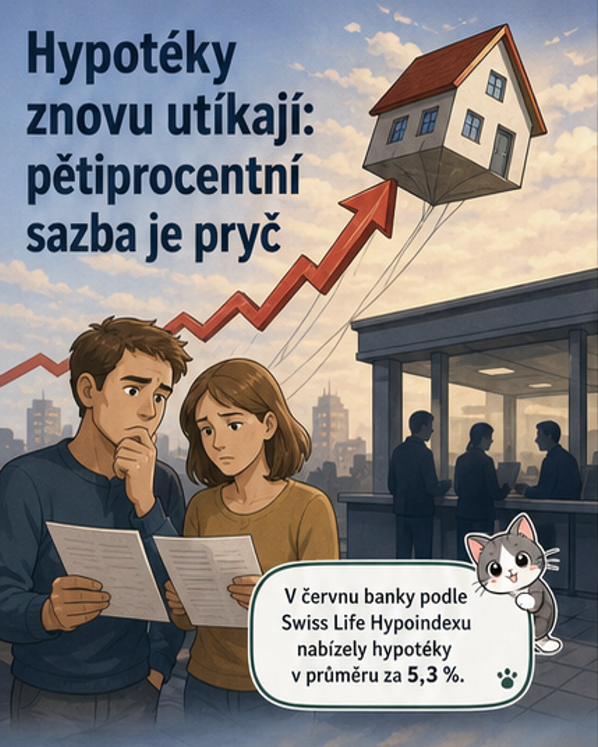 Hypotéky zdražují druhý měsíc v řadě