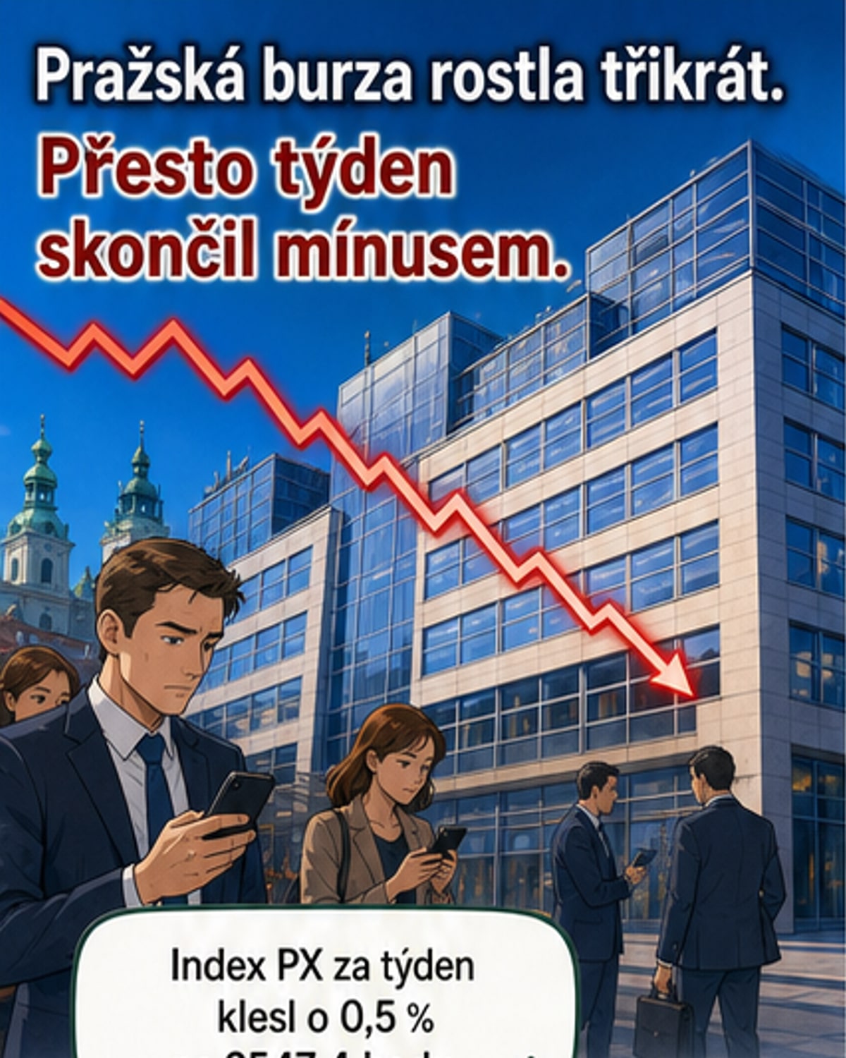 Pražská burza oslabilá