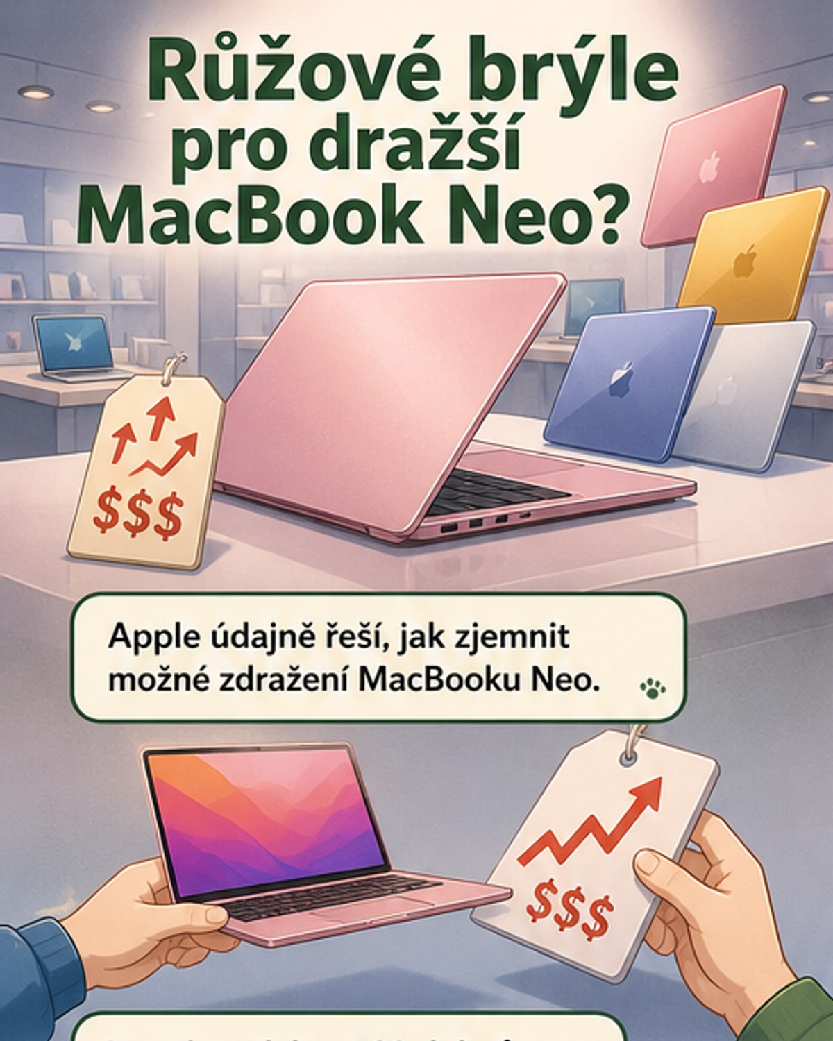 Apple zvažuje barevné verze MacBooku Neo kvůli zdražení