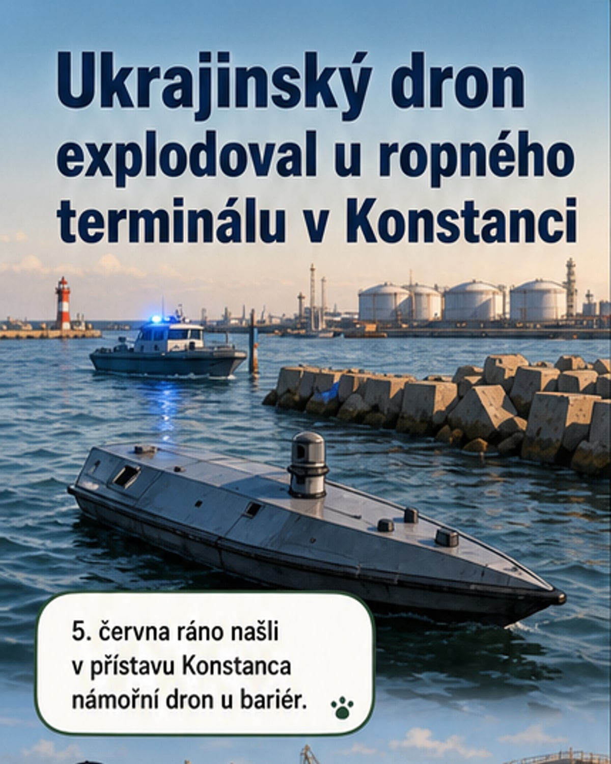 V Konstanci explodoval ukrajinský dron