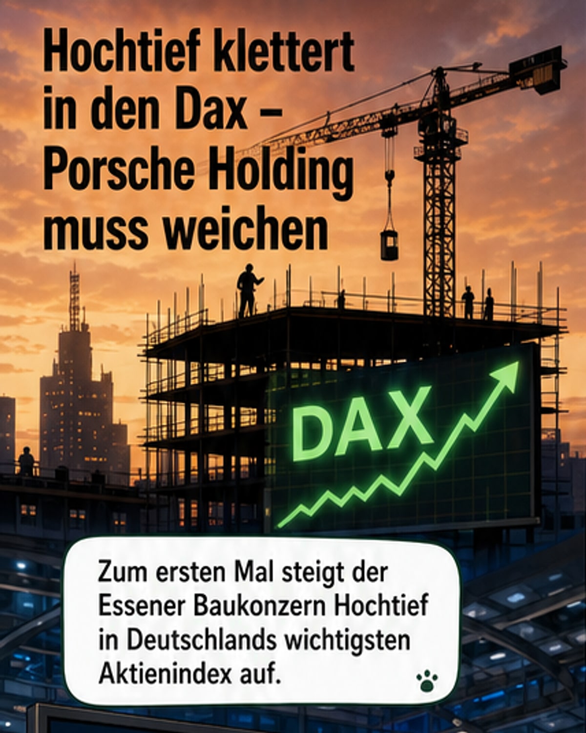 Hochtief steigt in den Dax auf