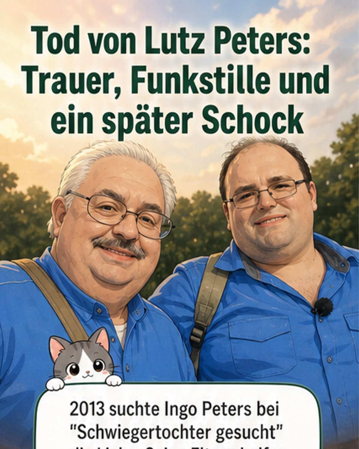 Porträtfoto von Lutz Peters, bekannt aus der RTL-Show „Schwiegertochter gesucht“, im Rahmen einer Trauerbekundung.