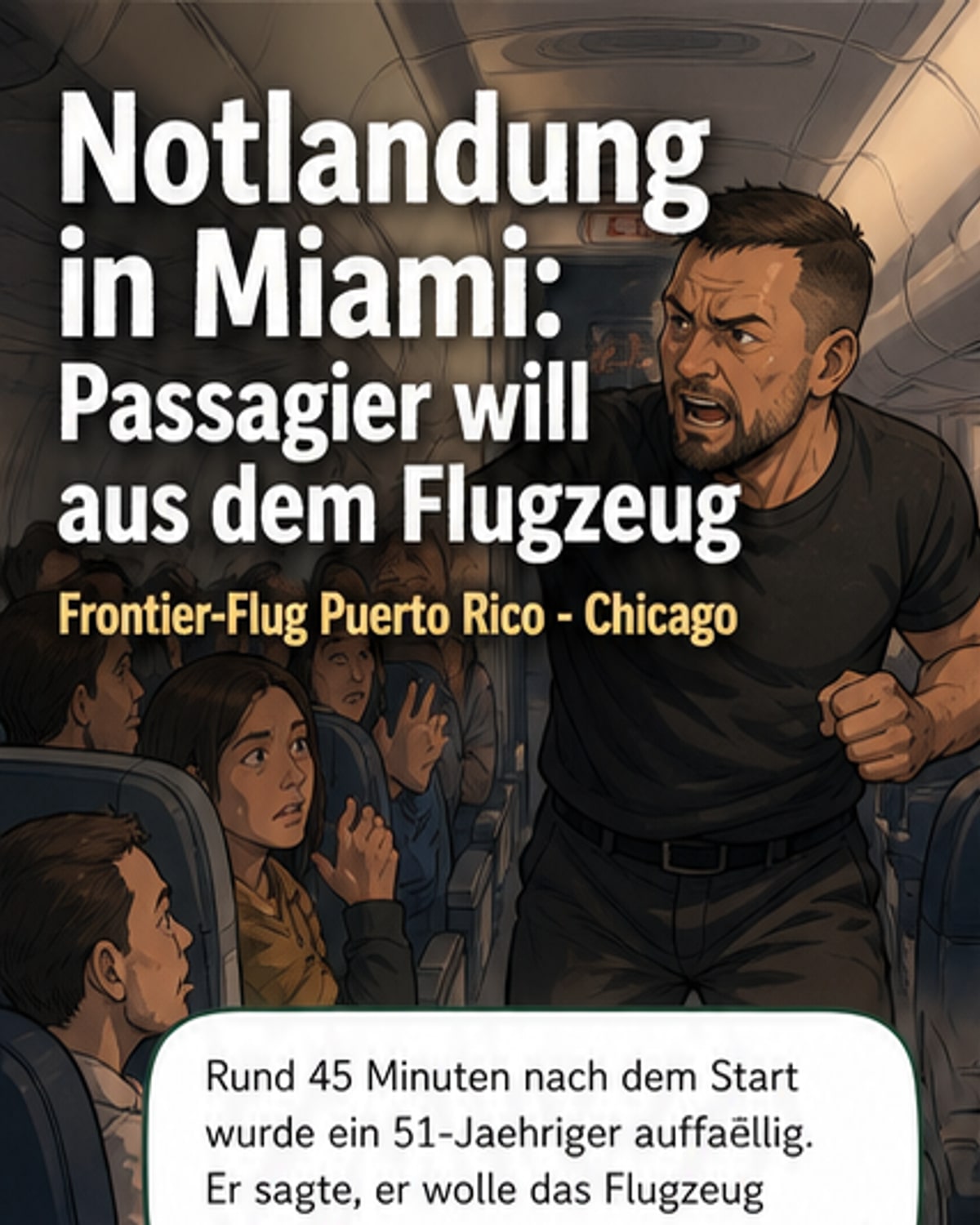 Passagier greift Crew an – Notlandung in Miami