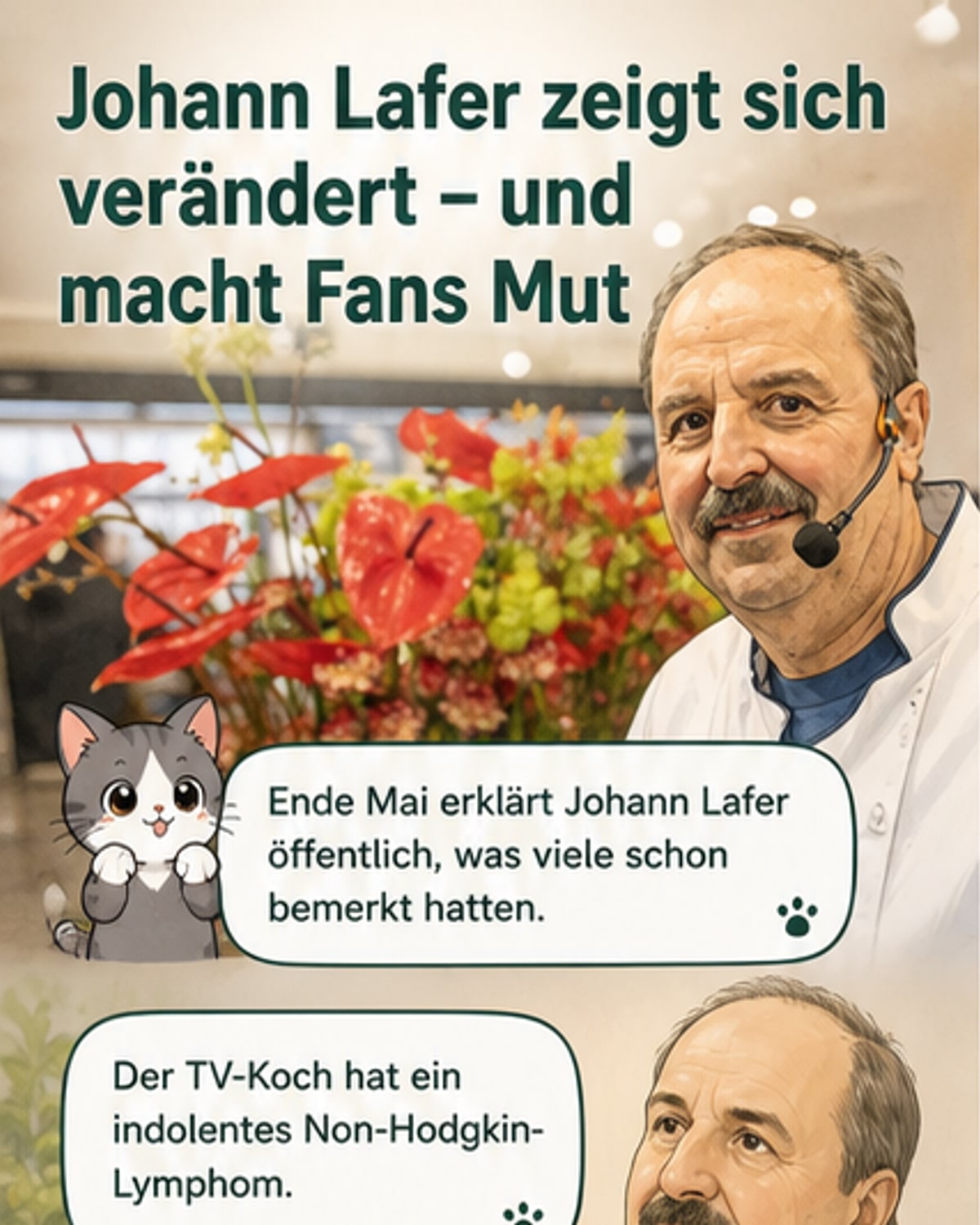 Johann Lafer zeigt sich nach Chemotherapie