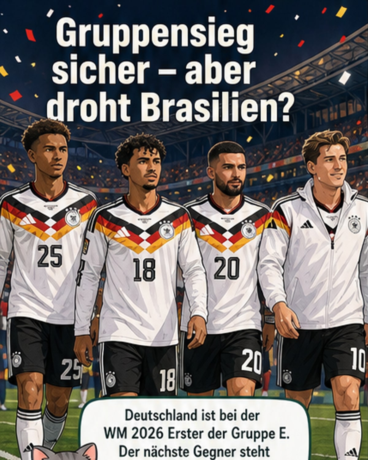 Fußball-WM 2026: Deutschland wartet im Sechzehntelfinale auf einen der besten acht Gruppendritten – möglicherweise Brasilien.