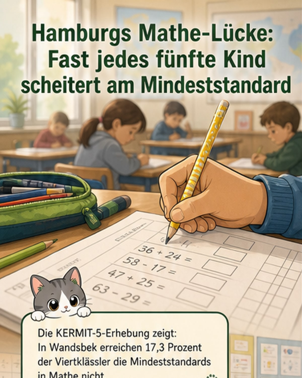 Jedes fünfte Kind in Hamburg scheitert an Mathe