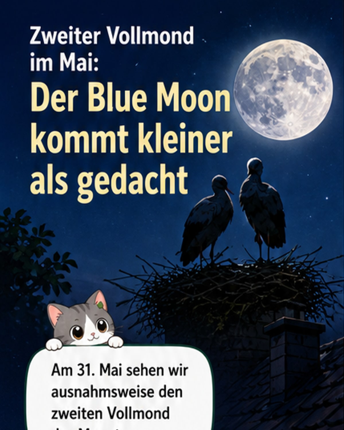 Mai mit seltener Mond-Doppelung