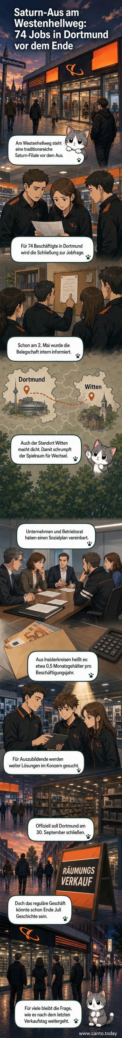 Eine geschlossene Elektronikfachmarktfassade im Stadtzentrum mit leerem Schaufenster und einem 'Geschlossen' Schild im Fenster.