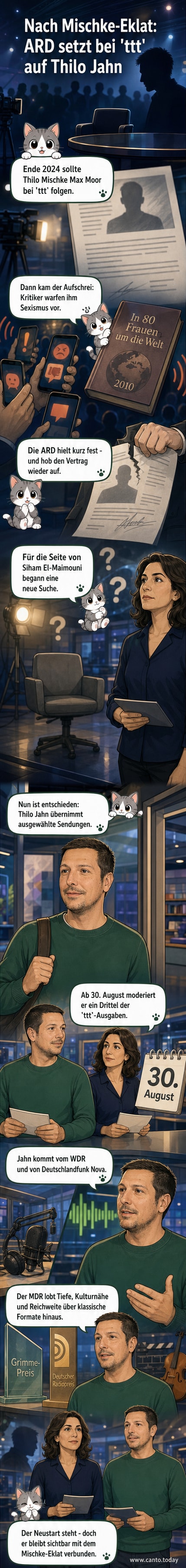 Thilo Jahn, neuer Moderator des ARD-Kulturmagazins 'ttt – titel, thesen, temperamente', im Porträt.