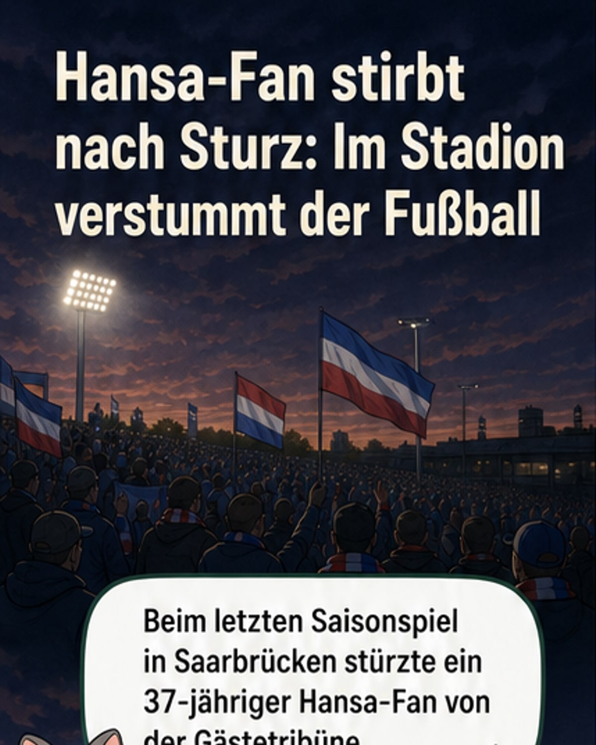 Fan stirbt nach Sturz von Tribüne