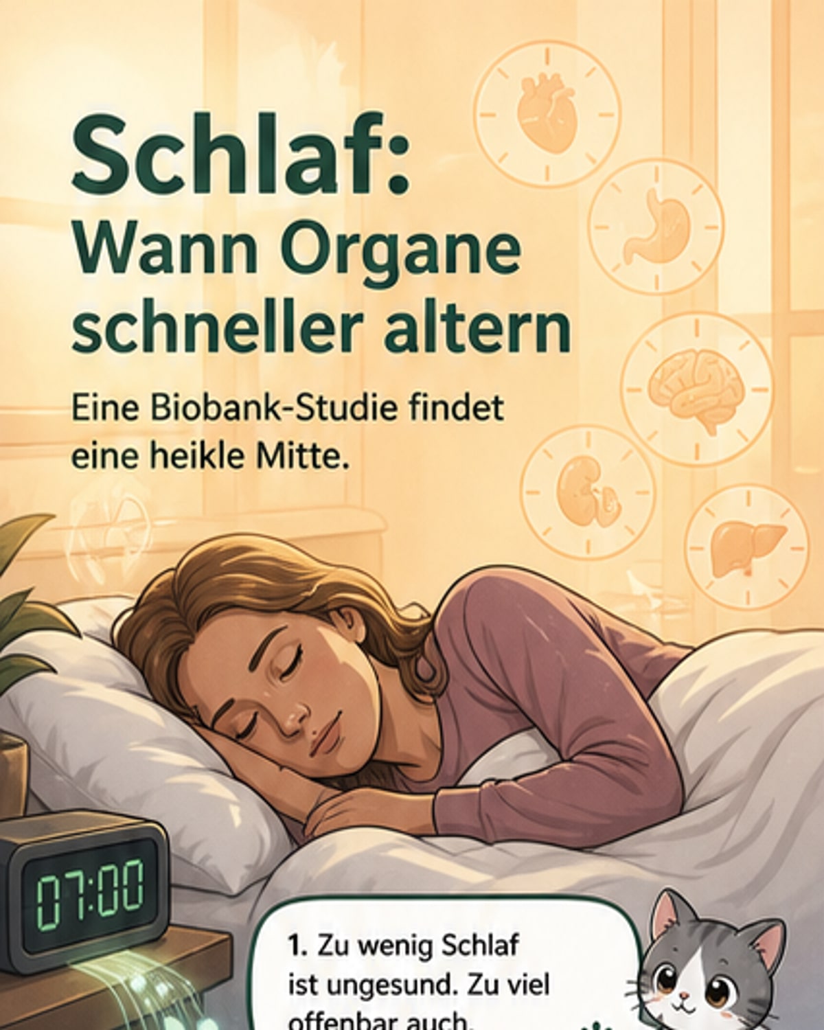 Schlafdauer beeinflusst biologisches Alter