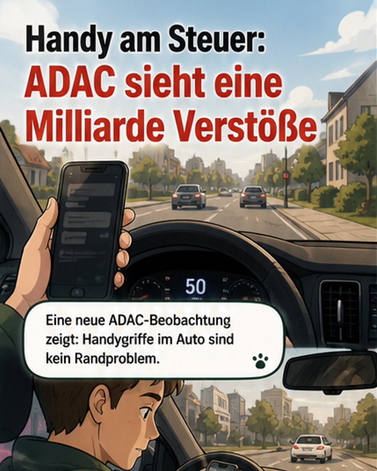 Jeder Zweite nutzt beim Fahren das Handy