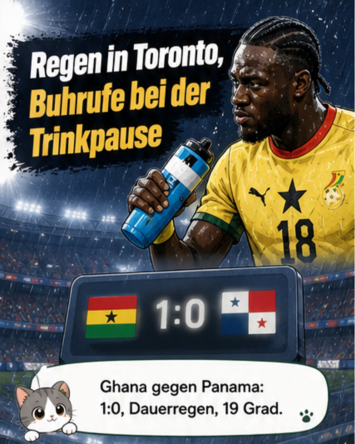 Fans buhen bei 19 °C und Regen