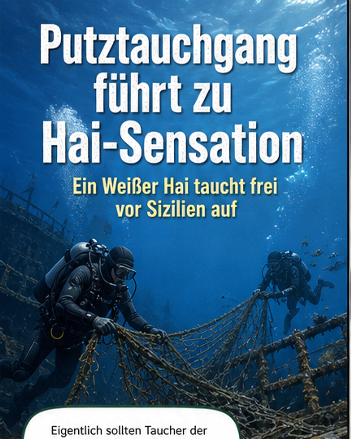 Erstes Unterwasserbild eines Weißen Hais im Mittelmeer