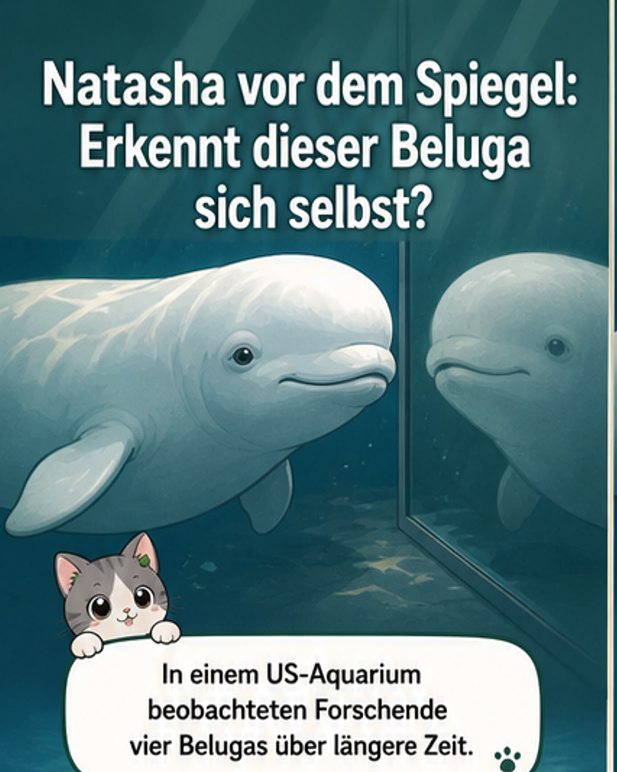 Beluga erkennt sich im Spiegel