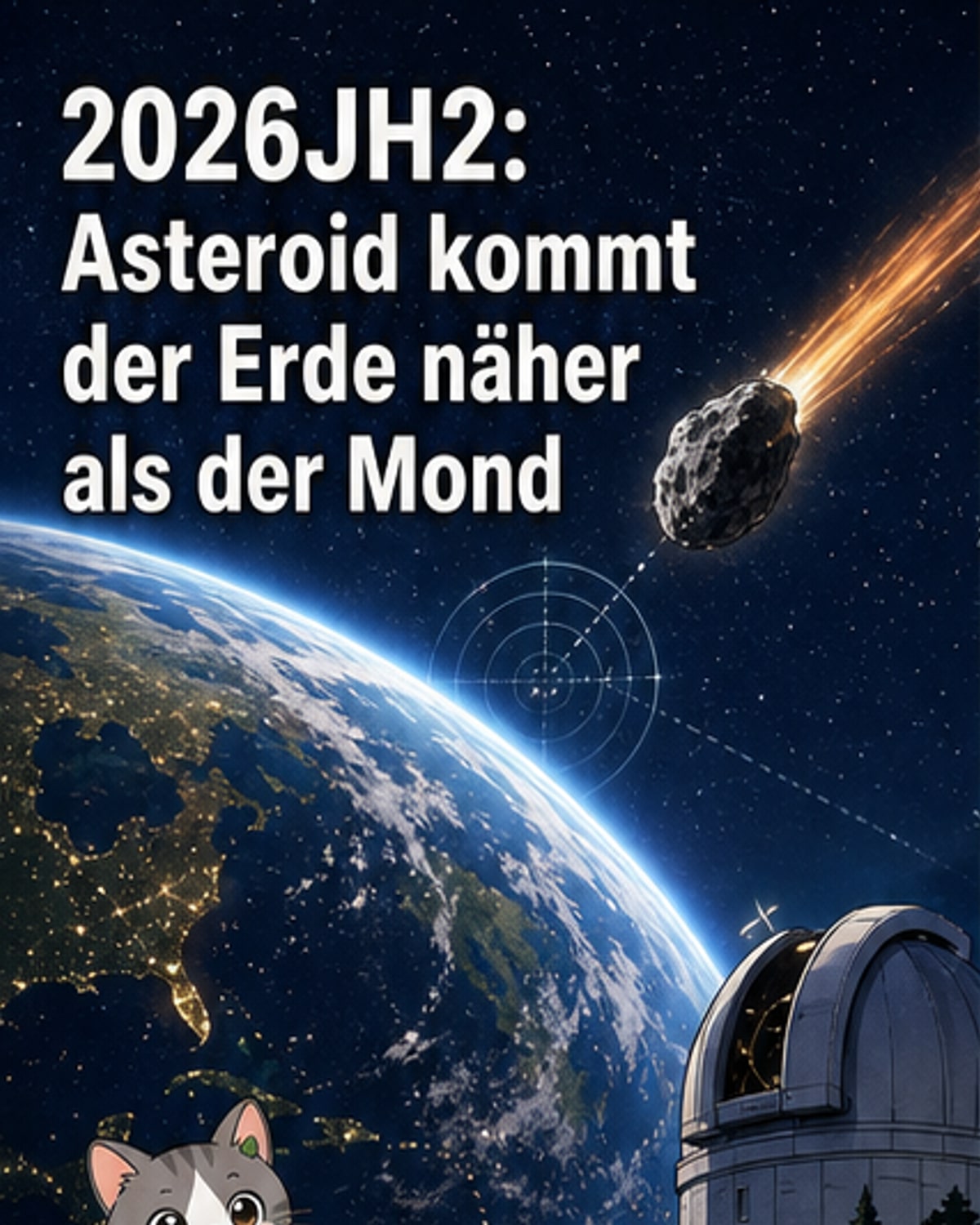 Asteroid fliegt näher als der Mond