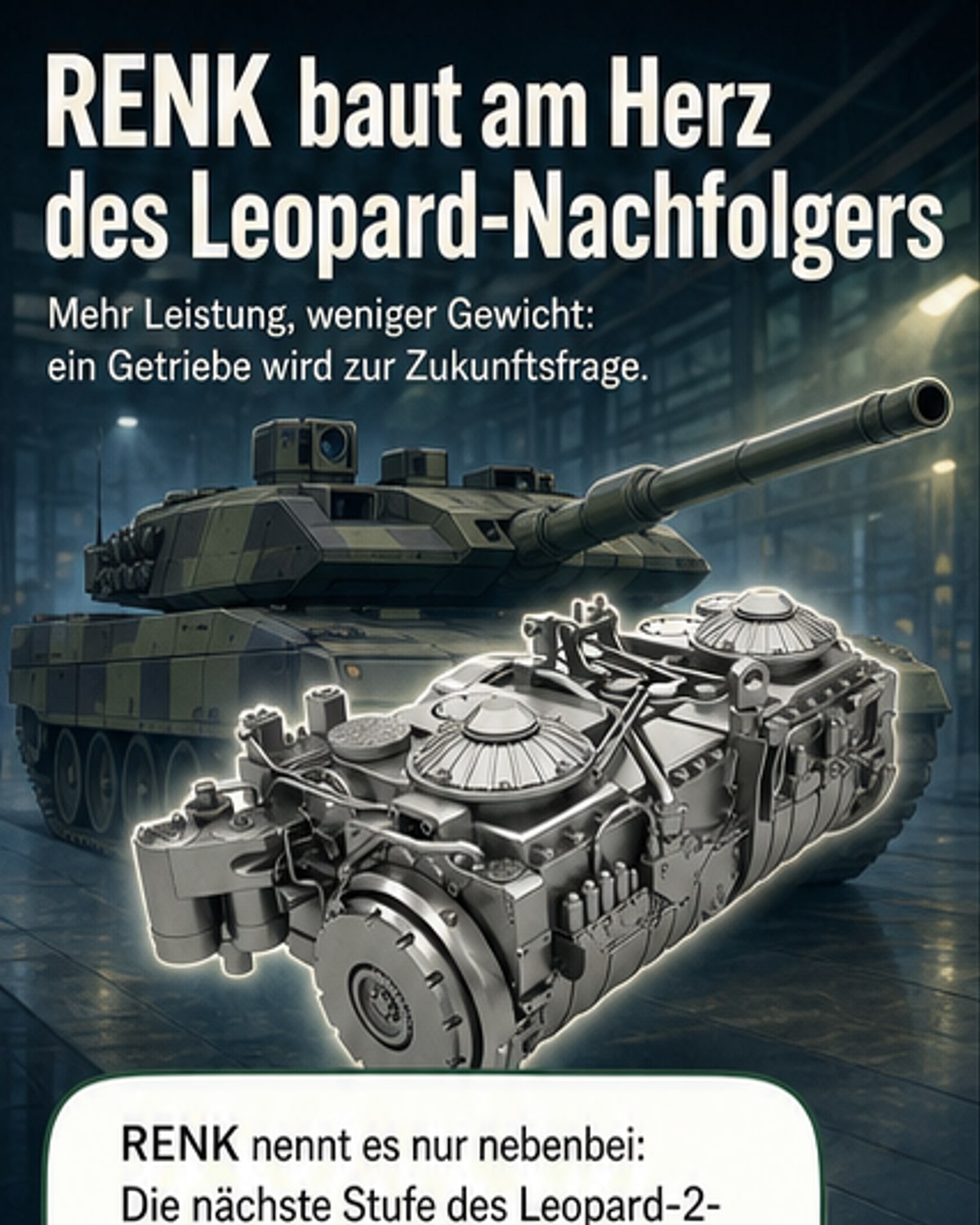 Mehr PS, weniger Gewicht: Neues Panzergetriebe in Entwicklung