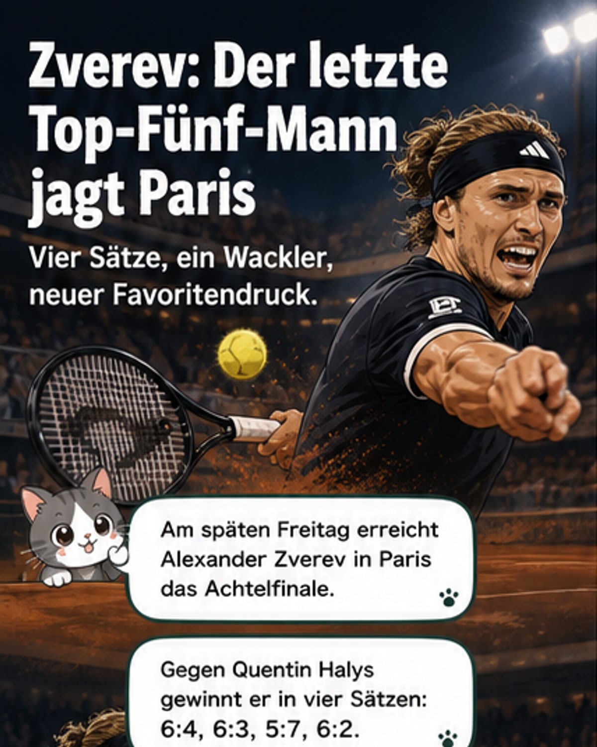 Zverev im Achtelfinale