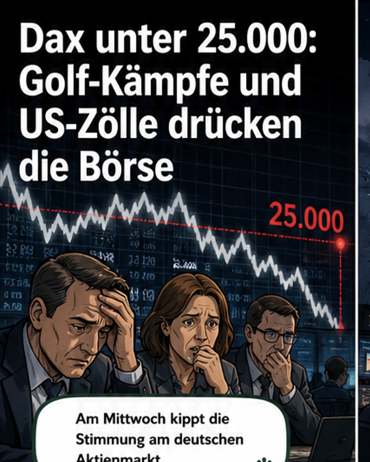 Dax fällt unter 25.000