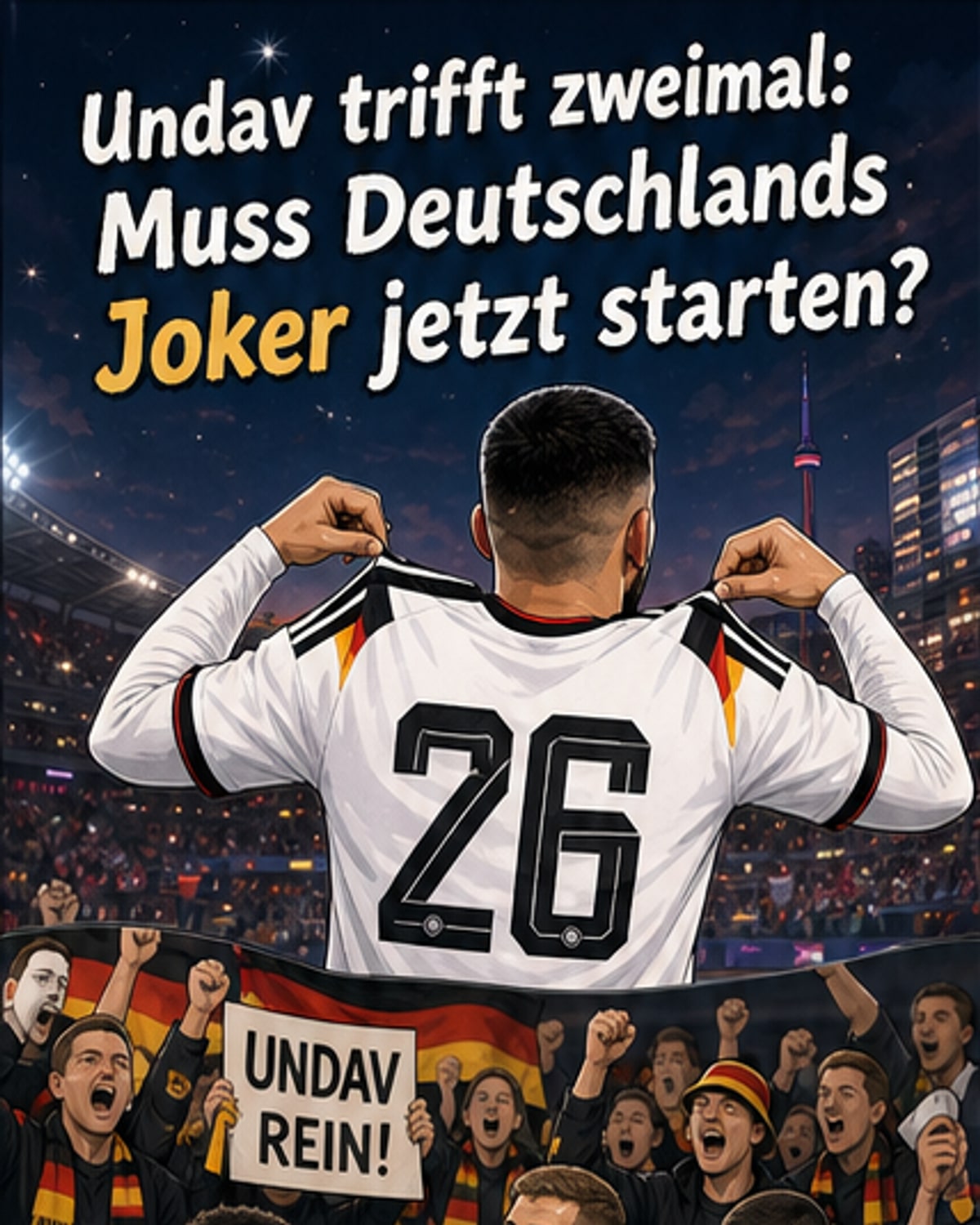 Deniz Undav feiert seinen zweiten Treffer gegen Côte d’Ivoire, umringt von jubelnden Teamkollegen.
