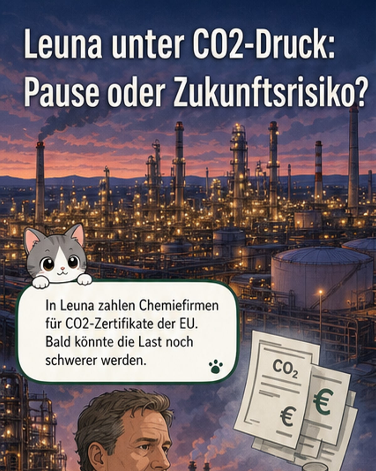 Chemiepark Leuna unter CO2-Druck