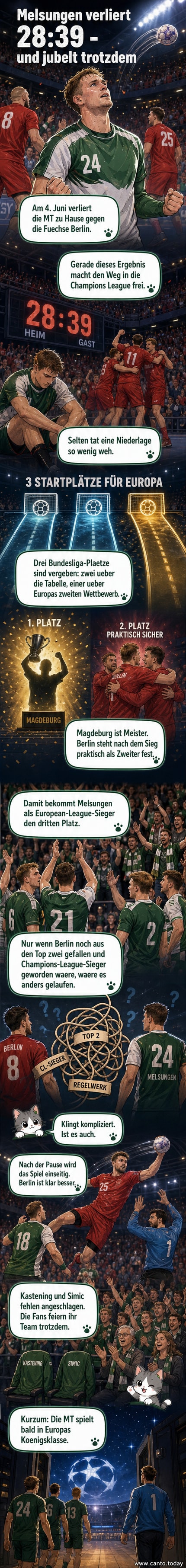 Handballspiel zwischen MT Melsungen und Füchse Berlin, Zuschauer jubeln, Spielstand 28:39