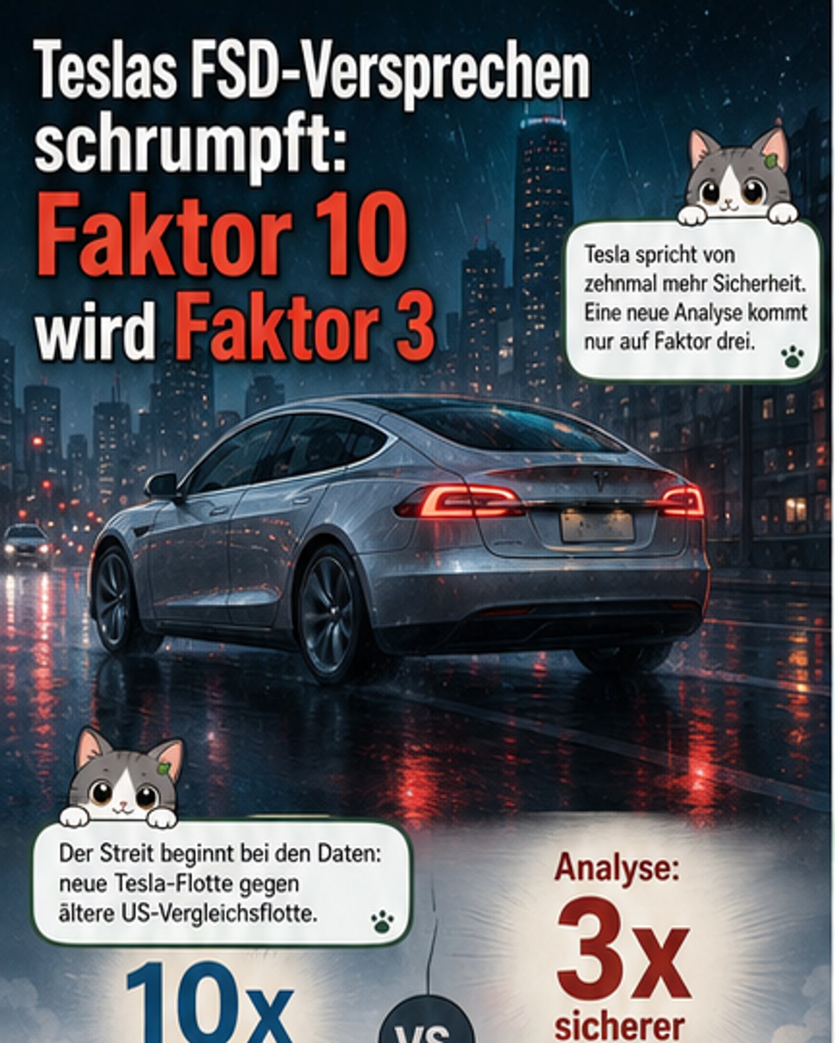 Teslas FSD: Sicherheit nur Faktor 3