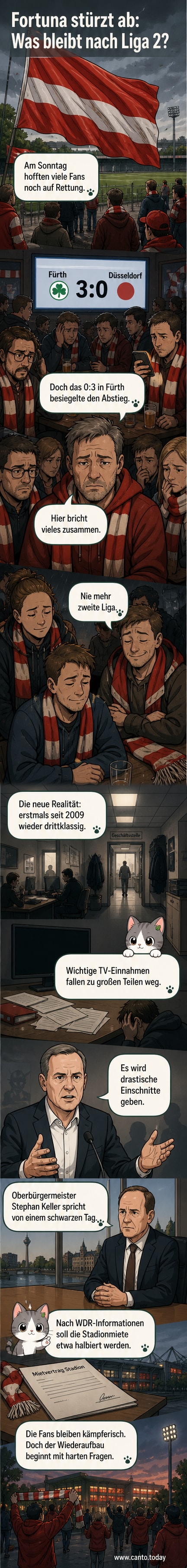 Traurige Fortuna-Fans nach der 0:3-Niederlage in Fürth, die den Abstieg in die 3. Liga besiegelt.