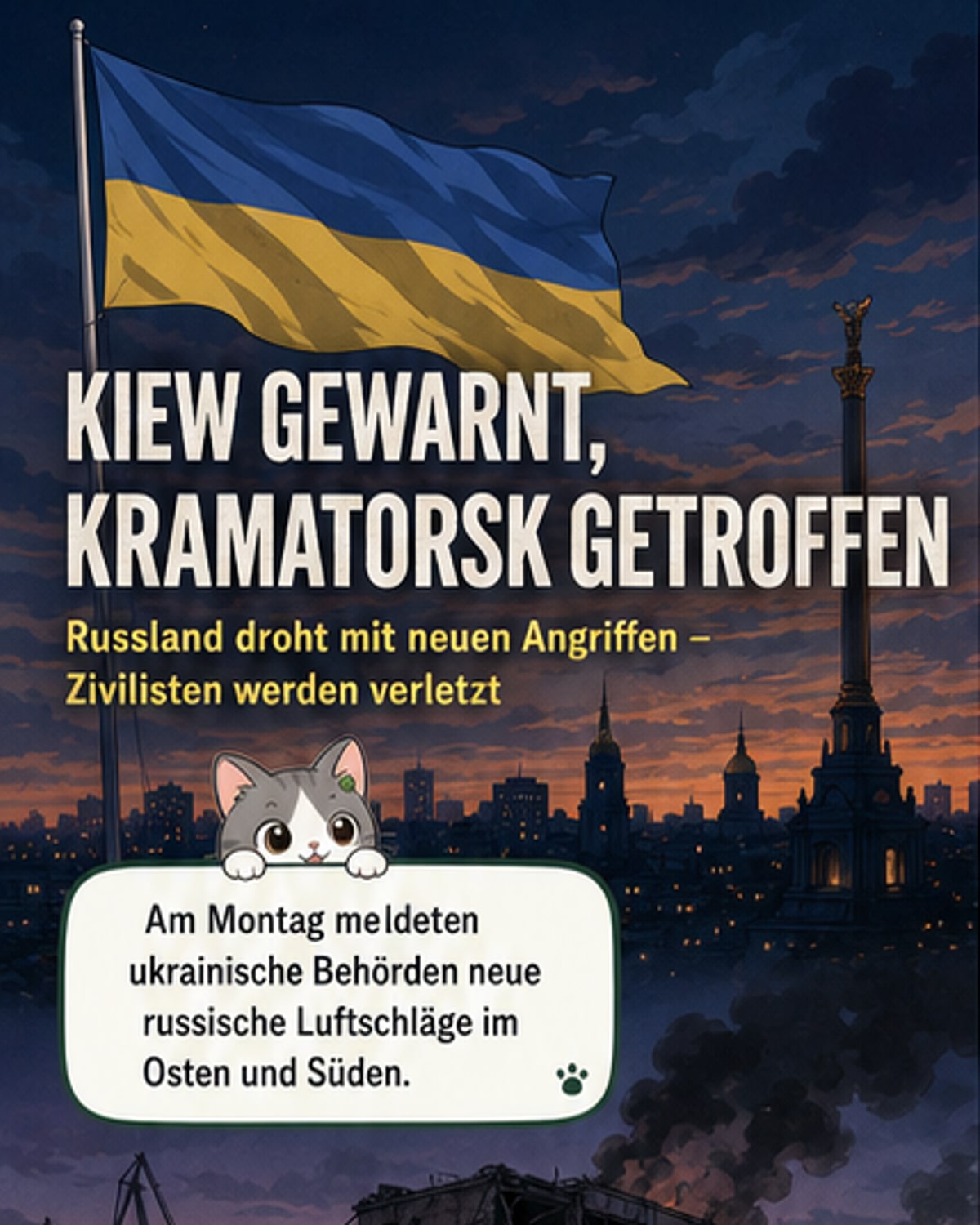 Schwere Luftangriffe auf Kiew und Osten
