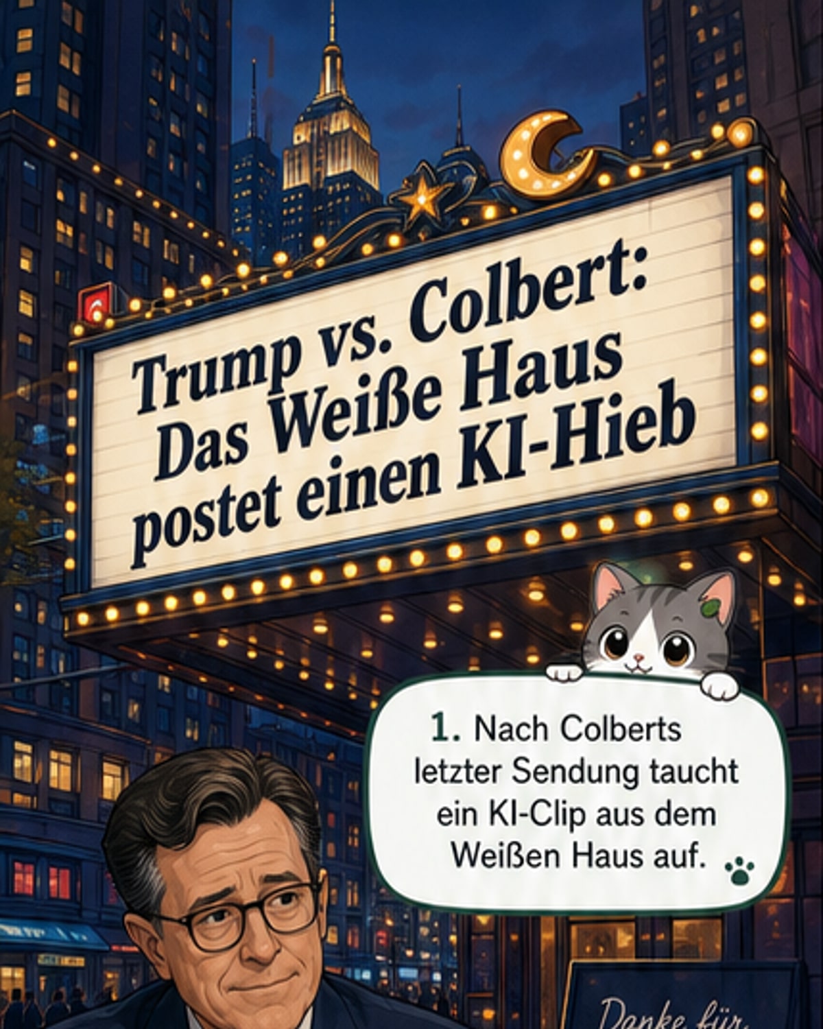 Trump wirft Colbert in Mülltonne – per KI