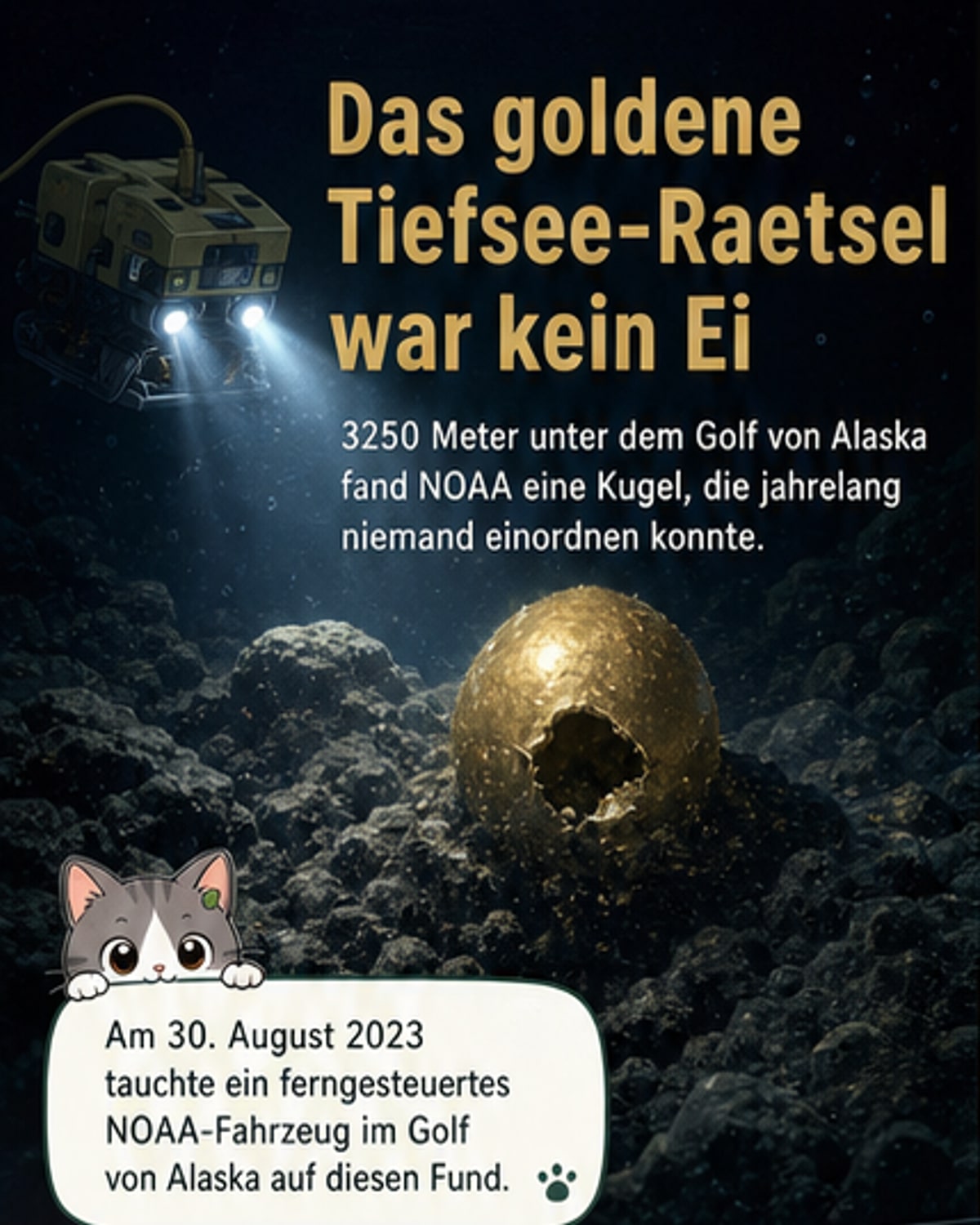 Goldene Kugel aus 3250 Metern Tiefe entschlüsselt