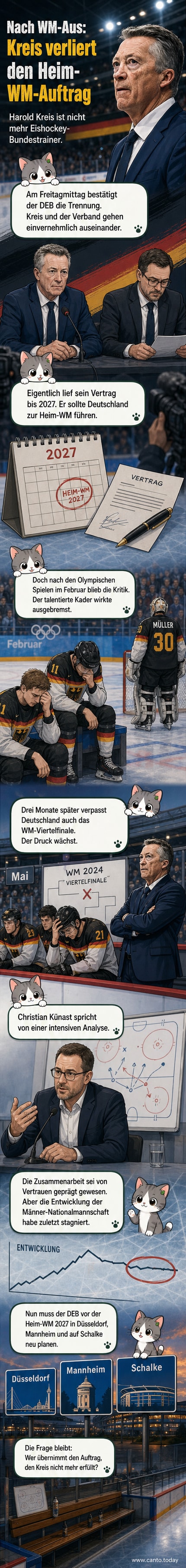 Eishockey-Trainer Harold Kreis im Trikot der deutschen Nationalmannschaft, im Hintergrund Stadionkulisse.