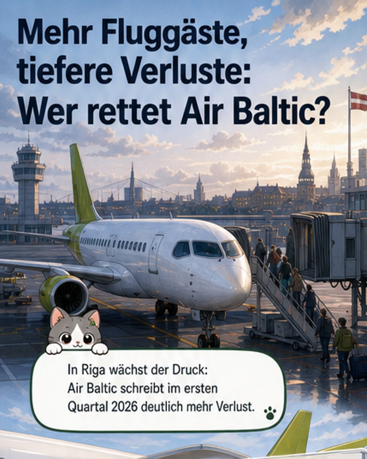 Air Baltic tief in den roten Zahlen