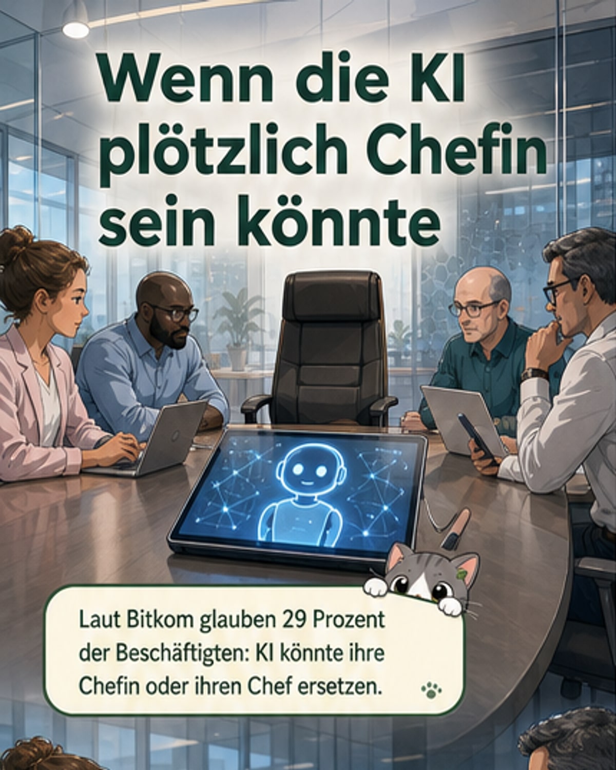 Ein Drittel traut KI zu, den Chef zu ersetzen