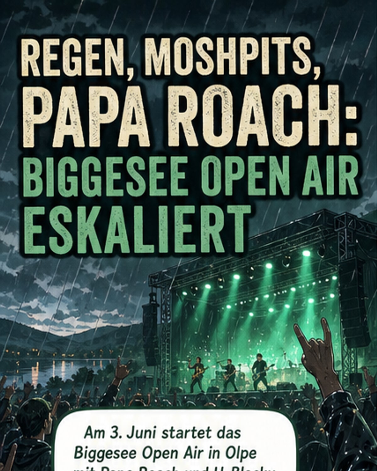 Papa Roach rockt Biggesee Open Air