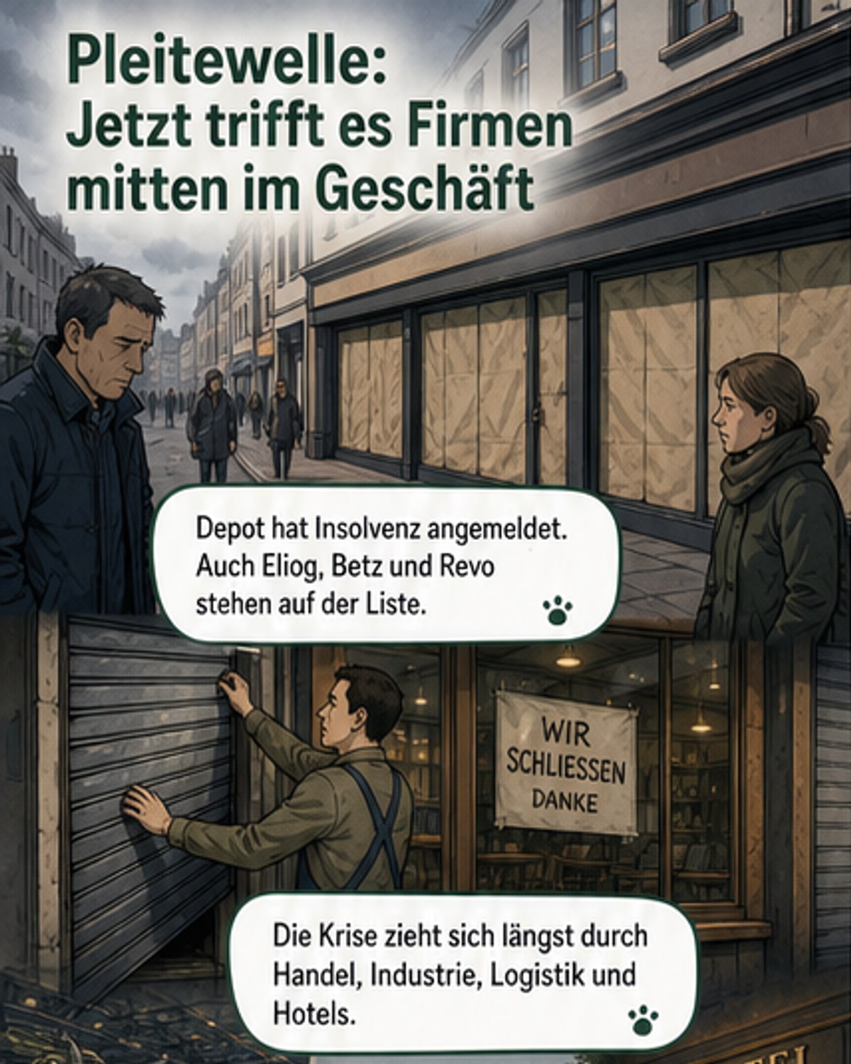 Unternehmen brechen aus dem Geschäft heraus