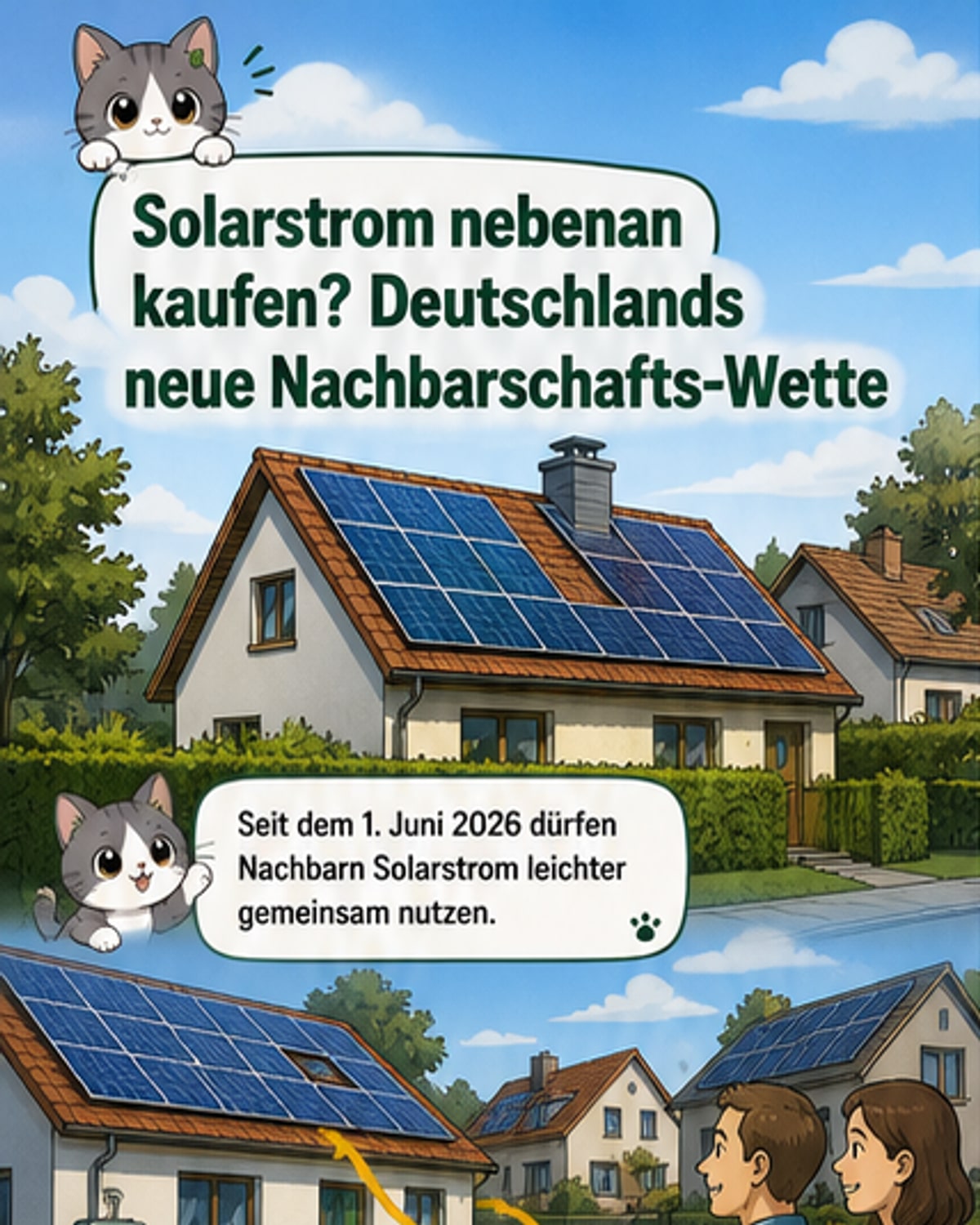 Strom von der Dachanlage an Nachbarn verkaufen?