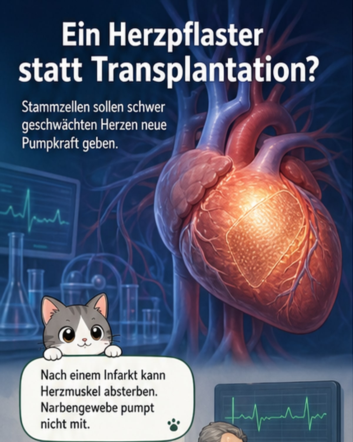 Herzpflaster aus Stammzellen zeigt Wirkung