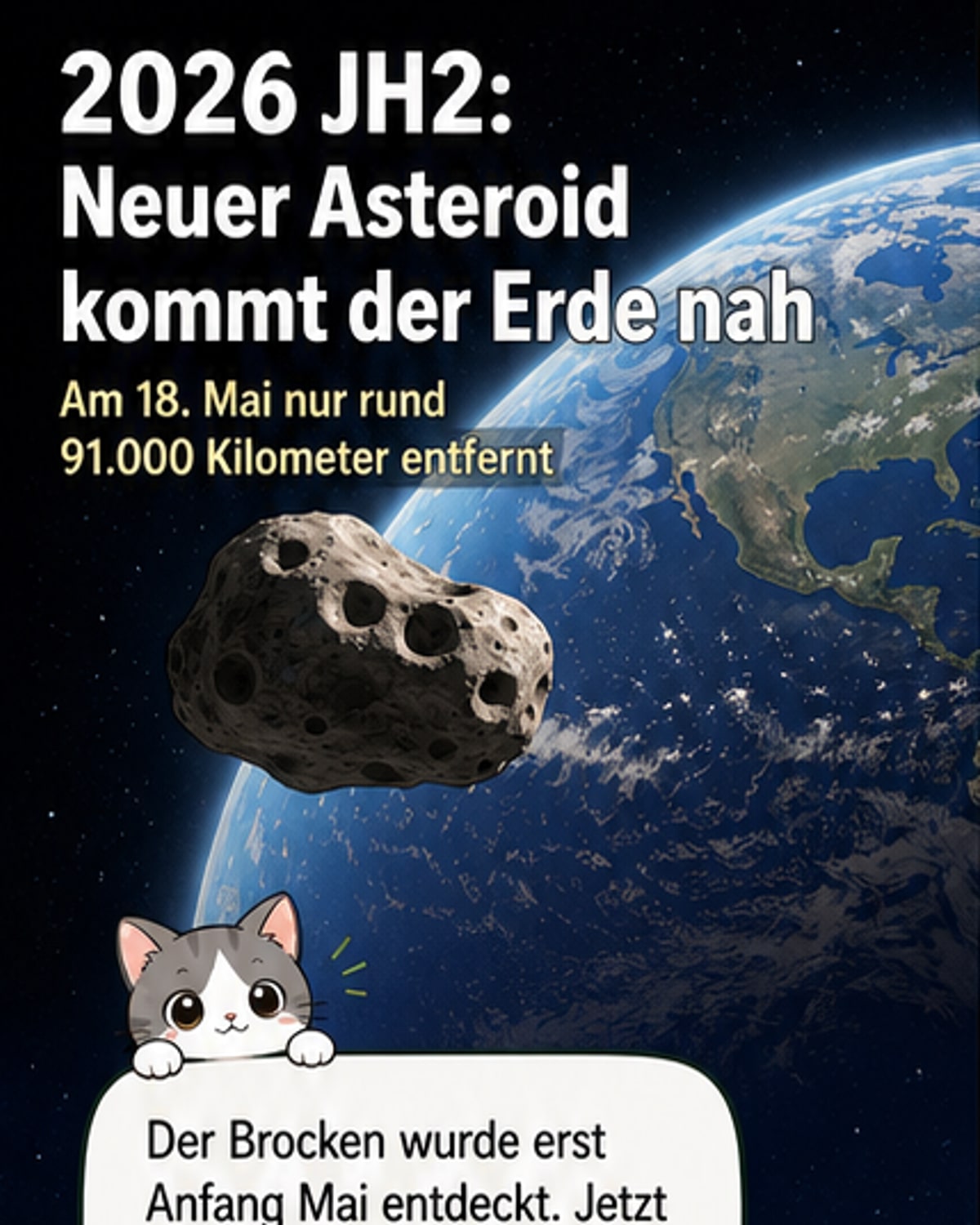 Asteroid fliegt näher als der Mond