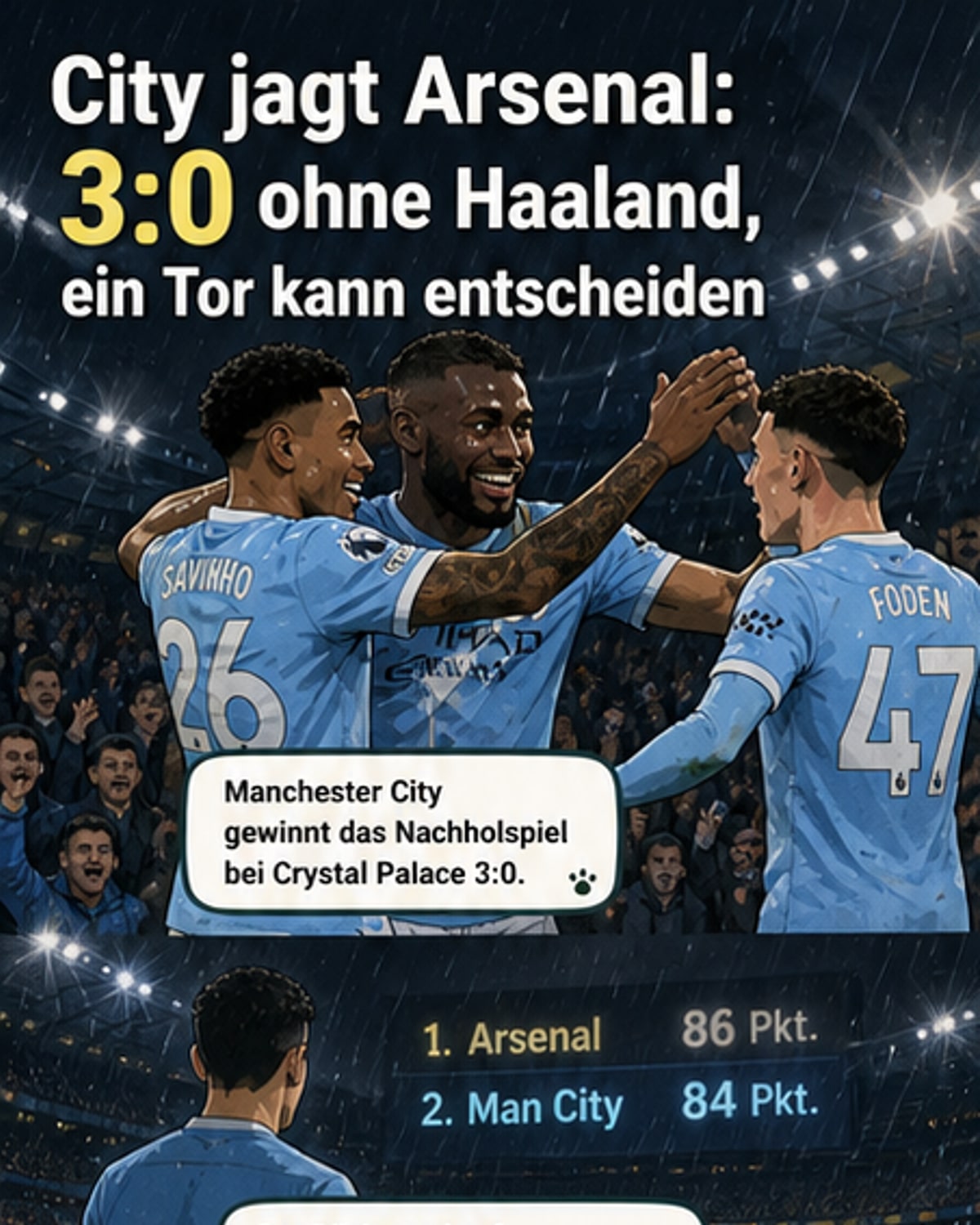 Ohne Haaland: City schließt zu