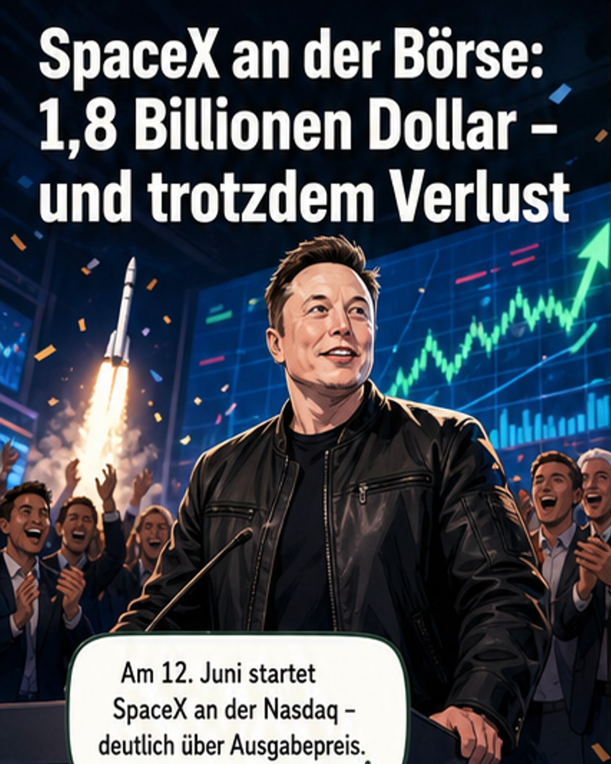 SPACEX-Börsengang: 1,8 Billionen Dollar Versprechen
