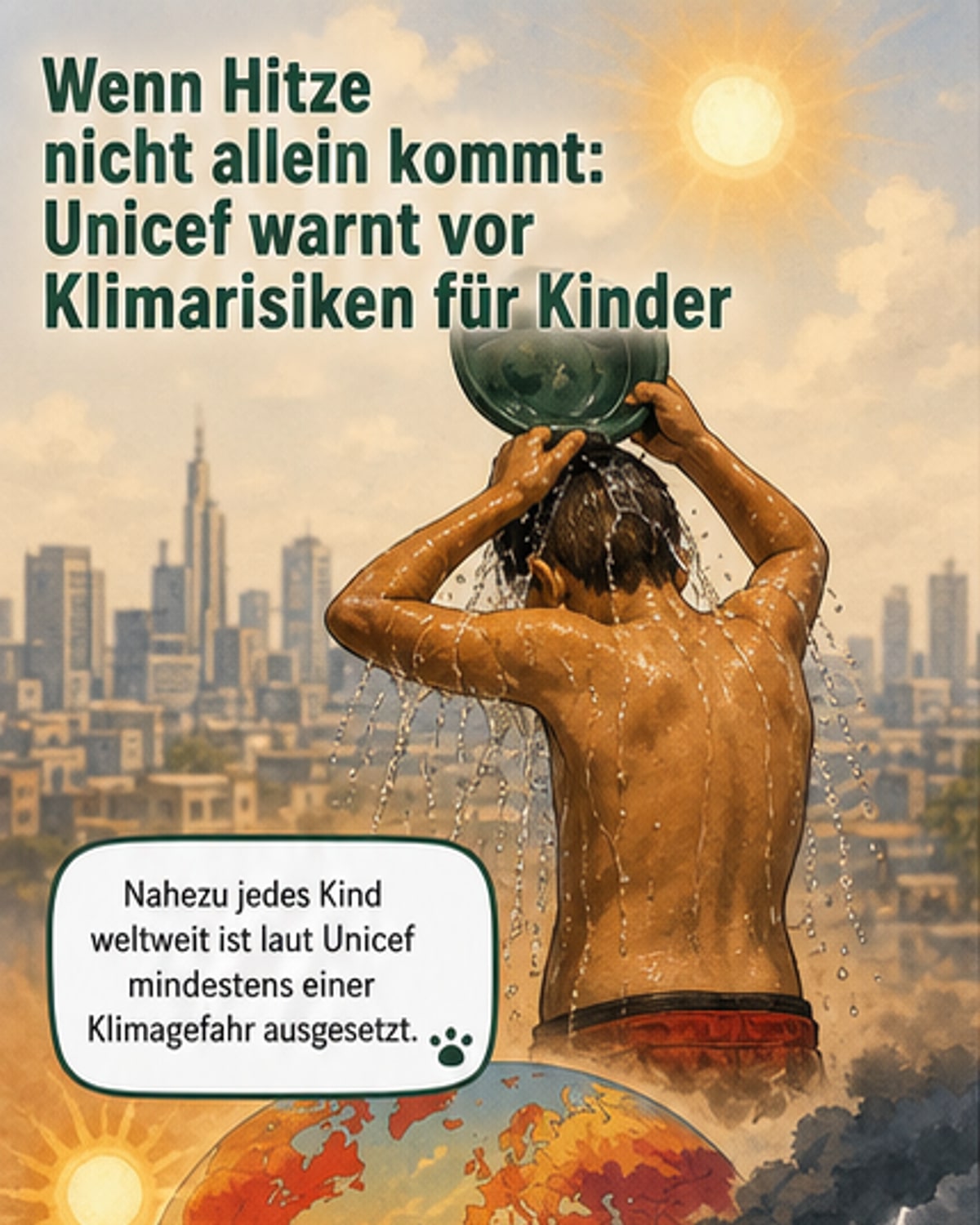Kinder global von Klimakrise bedroht