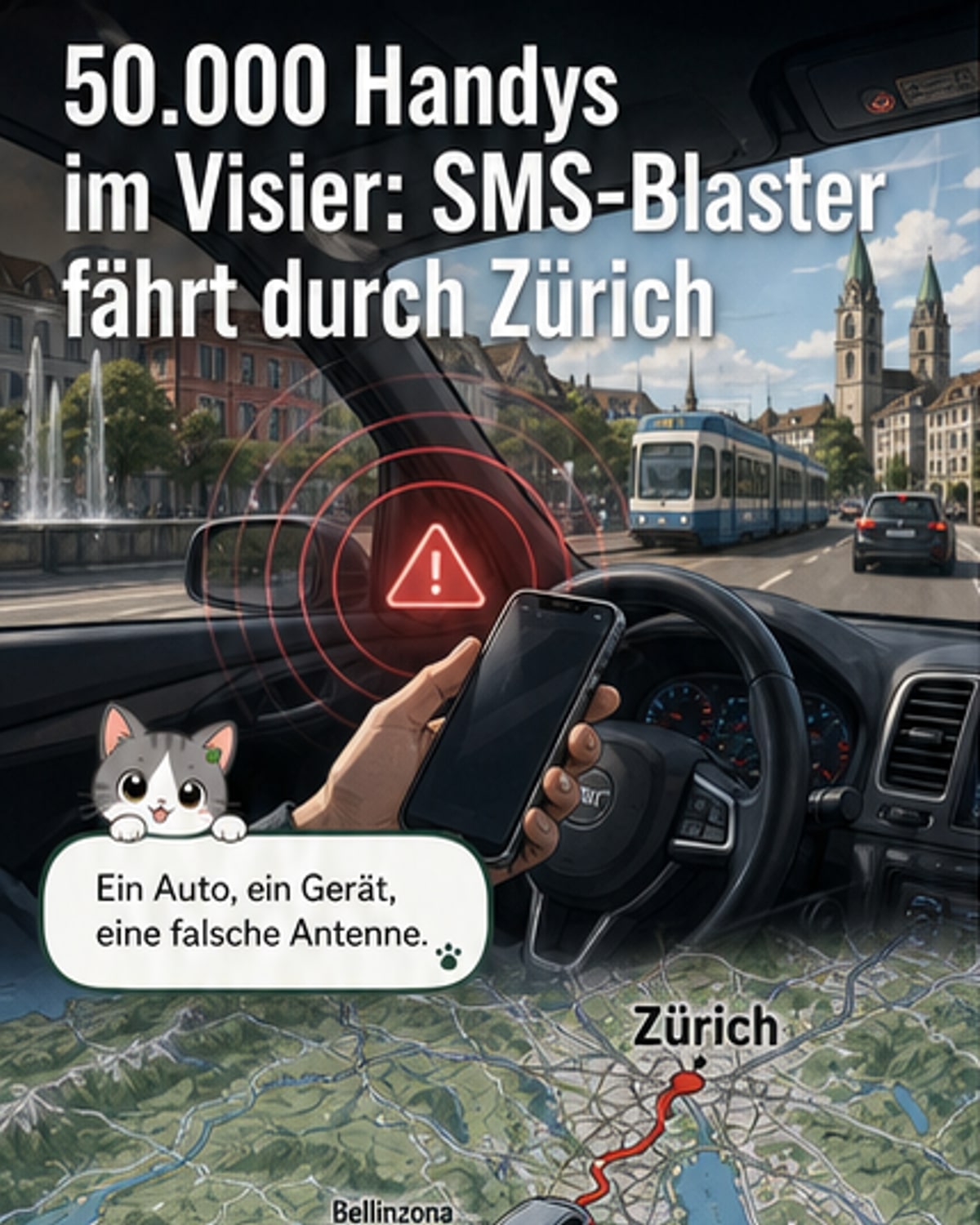 SMS-Blaster im Auto: 50.000 Handys angezapft