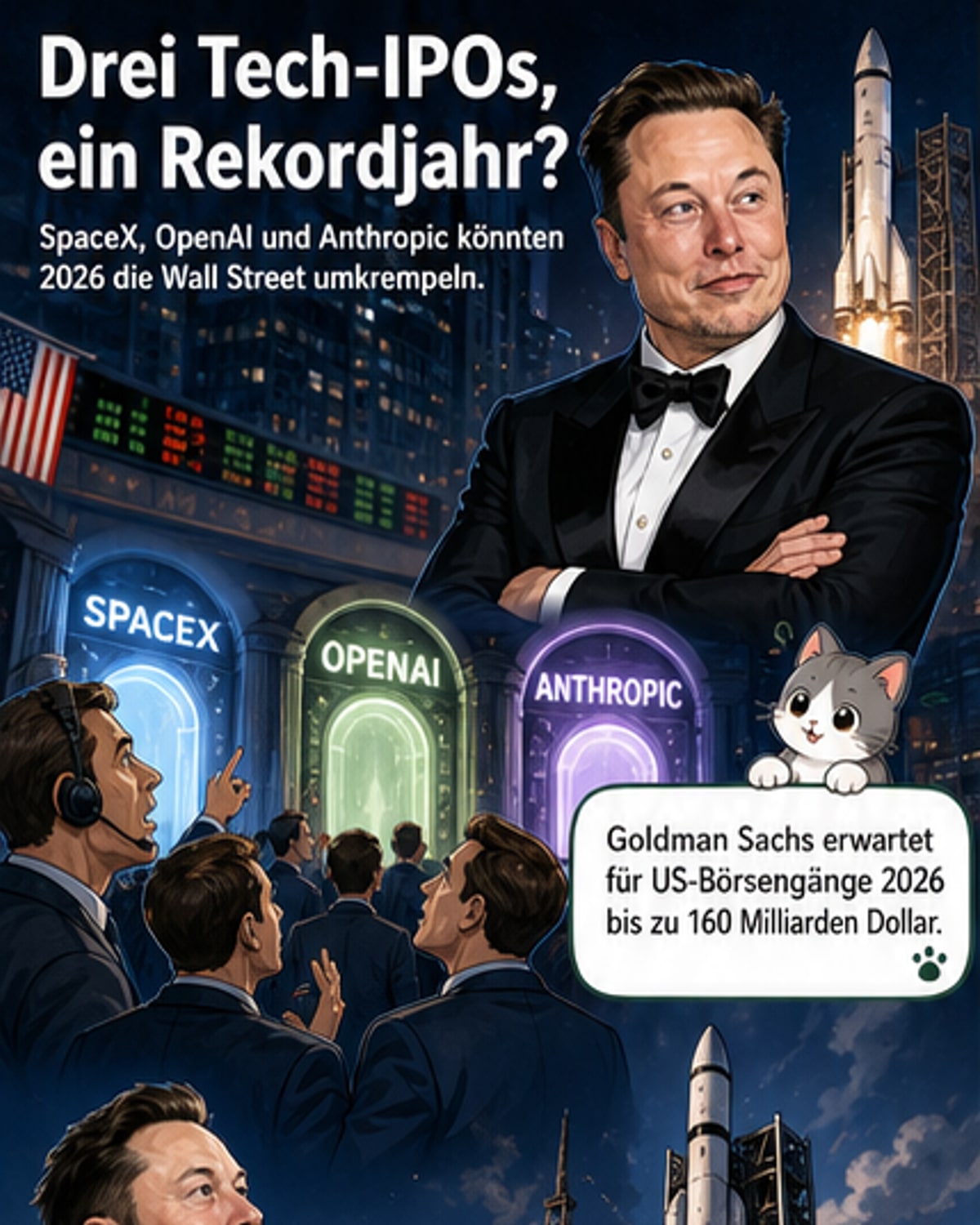 Drei Tech-Giganten gehen 2026 an die Börse