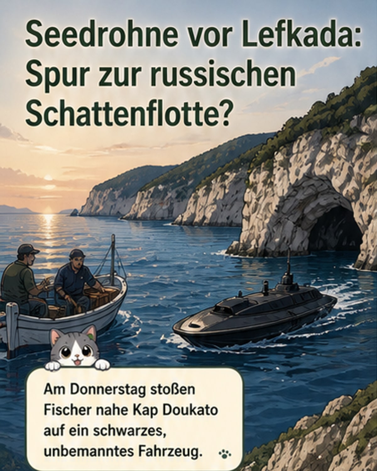 Ukrainische Drohne vor Griechenland entdeckt